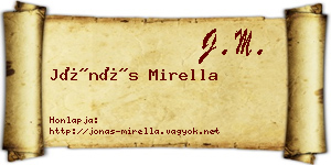 Jónás Mirella névjegykártya